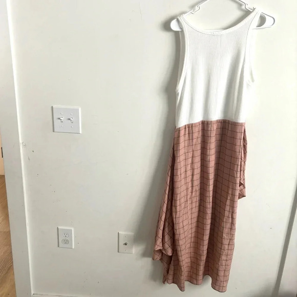 Zara Sleeveless High Low Tie ripped tank wrap color block Dress L - Picture 6 of 8